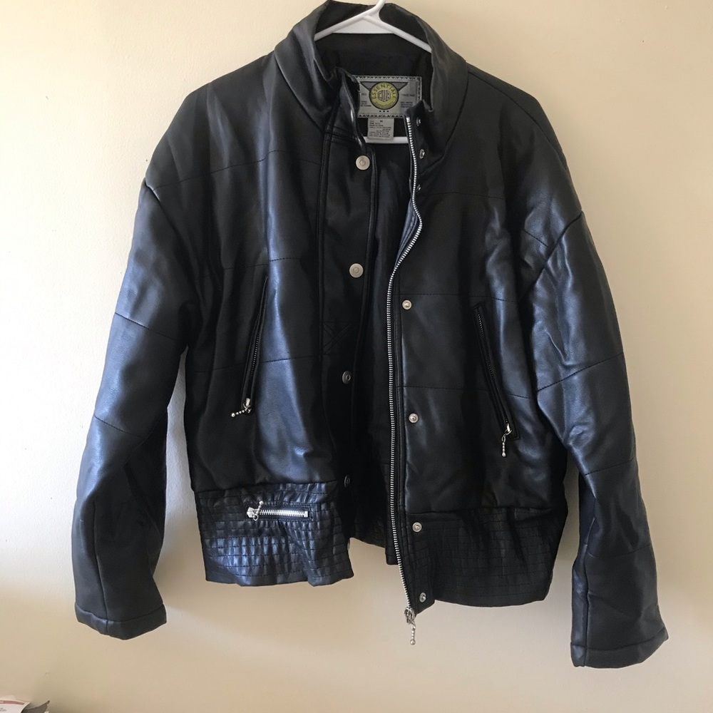 Black leather jacket